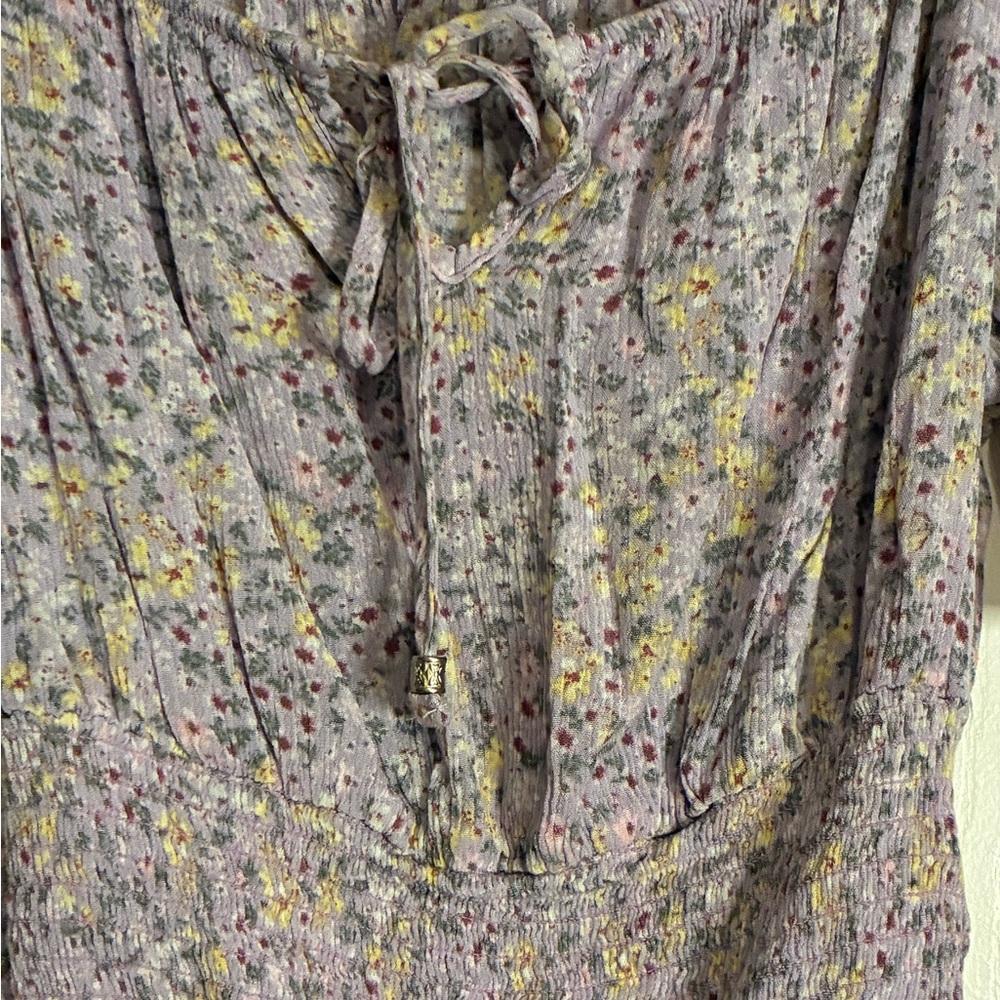 Hippie Rose Lavender Floral Blouse - Picture 3 of 12